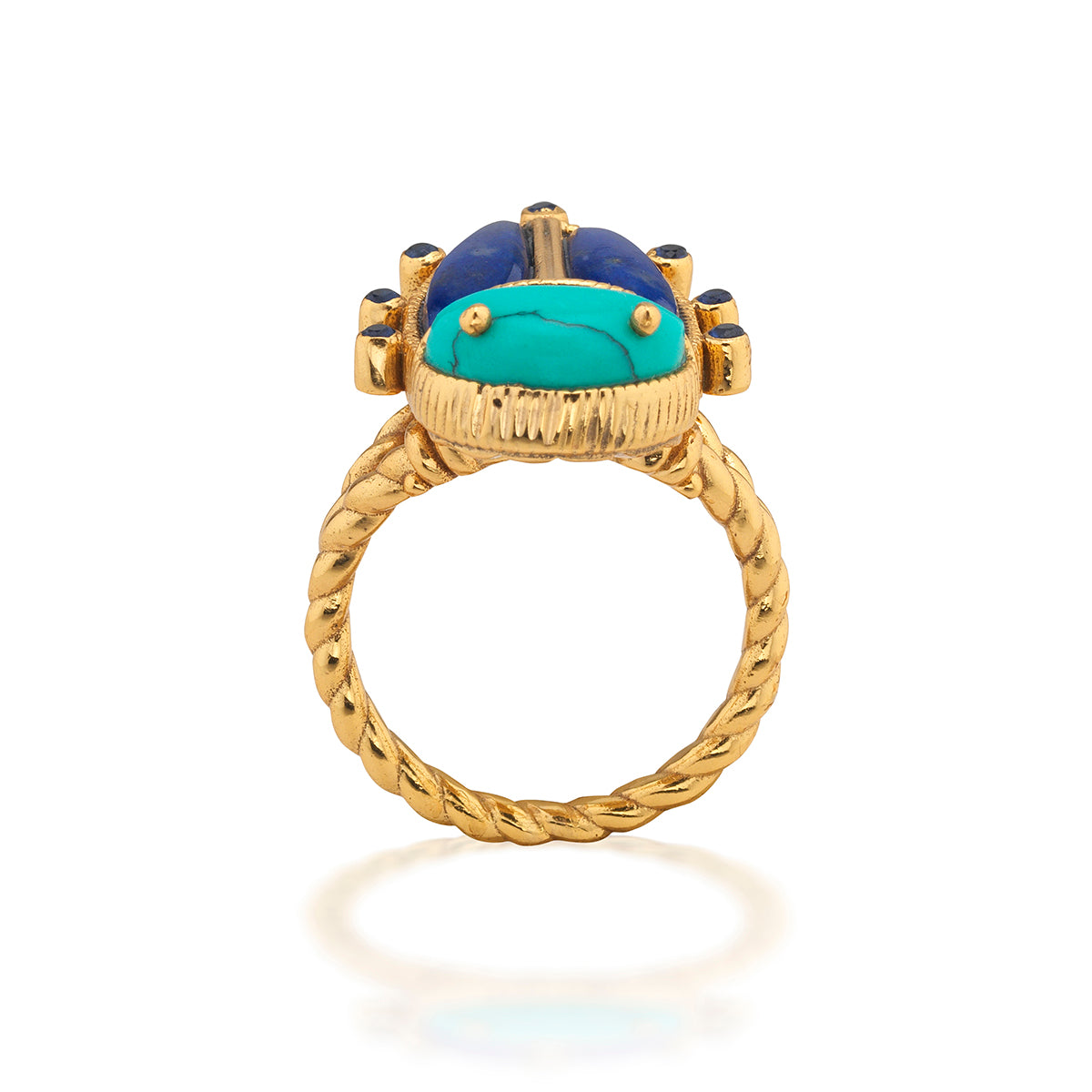 Scarab Grande Ring Turquoise Lapis, detail view