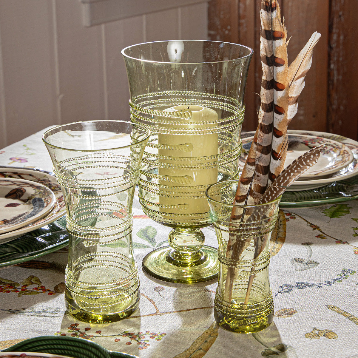 Ella 9" Corset Vase - Green - alternate angle