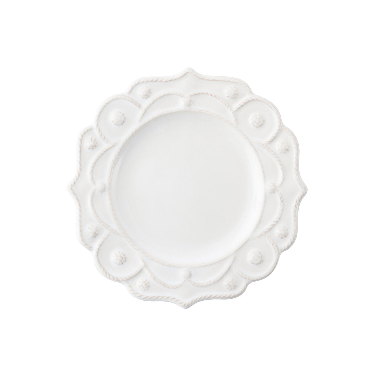 From our Jardins du Monde Collection - Like a stroll through the gardens of Versailles, the edges of this enchanting side plate are a dance of orderly and whimsical, unfurling like petals to frame its contents. Ideal for layering with other collections to add texture and interest.