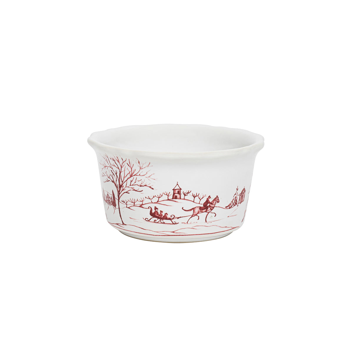 Country Estate Winter Frolic Ramekin - Ruby - alternate angle