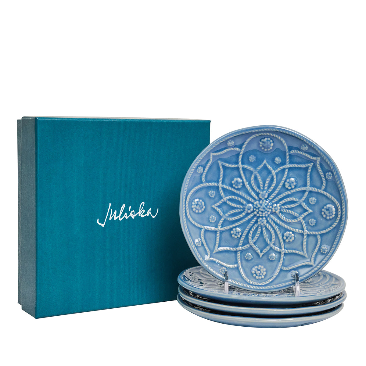 Jardins du Monde Dessert/Salad Plate Assorted Set/4 - Chambray