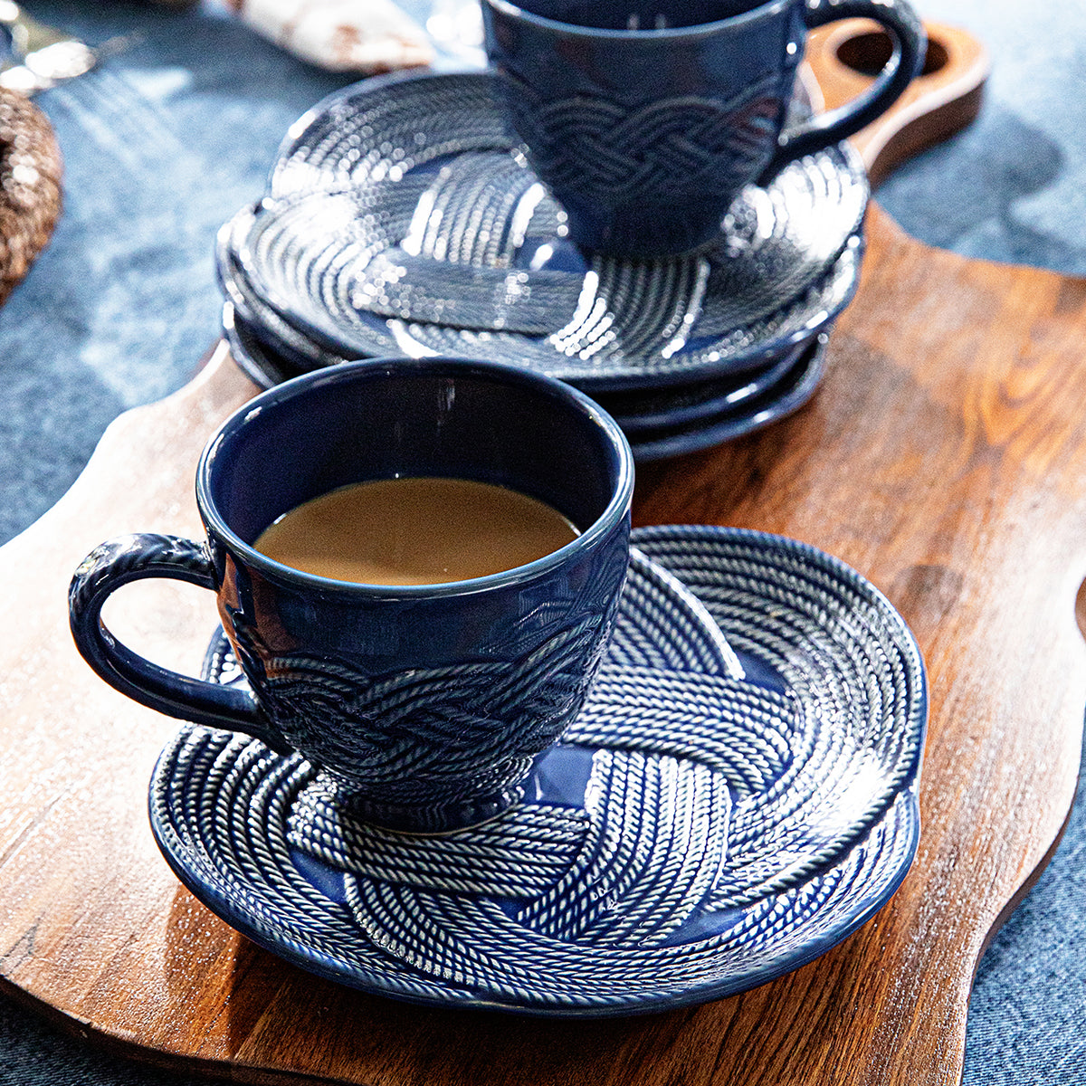 Le Panier Mystic Knot Mug - Denim - alternate angle