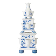 From our Country Estate Collection- This stunning tiered tower of three vases was inspired by the tulipiere's of the 17th century, when exotic imported flowers were status-symbols of elite households and given their own individual places in the spotlight. Display your our own beloved stems from the garden in this blossoming sculpture for a fresh dose of natural beauty.