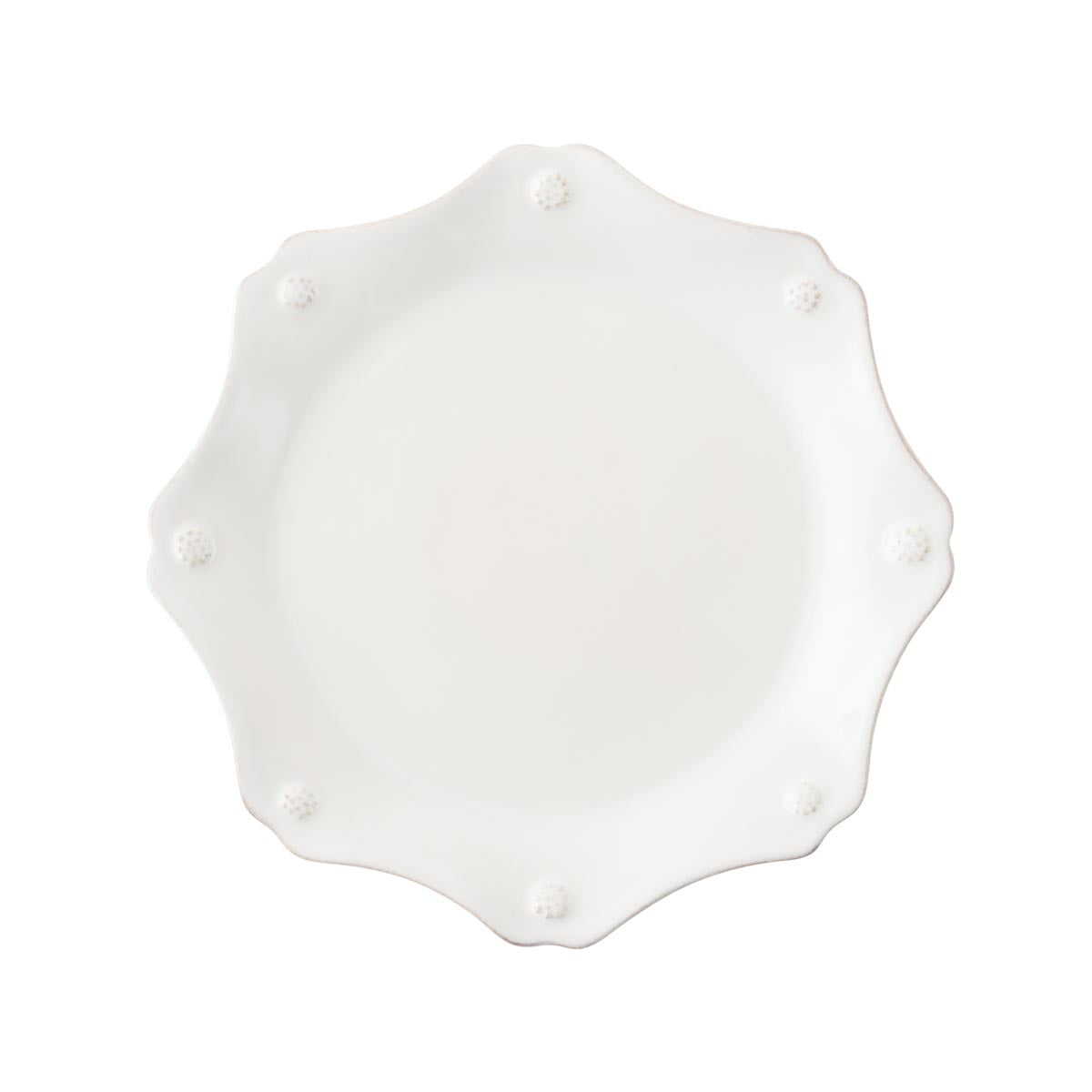 This sweetly scalloped little plate is clad in our thread and berry motif, it lends a subtle flourish to your delectable confections.
