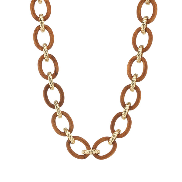 Earth Goddess Link Necklace, 17in+2in - Teak – Juliska