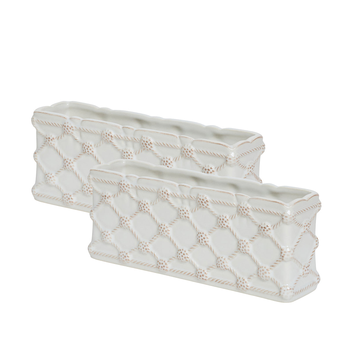 Berry & Thread Petite Parterre Garden 8" Planter Set/2 - Whitewash - Whitewash