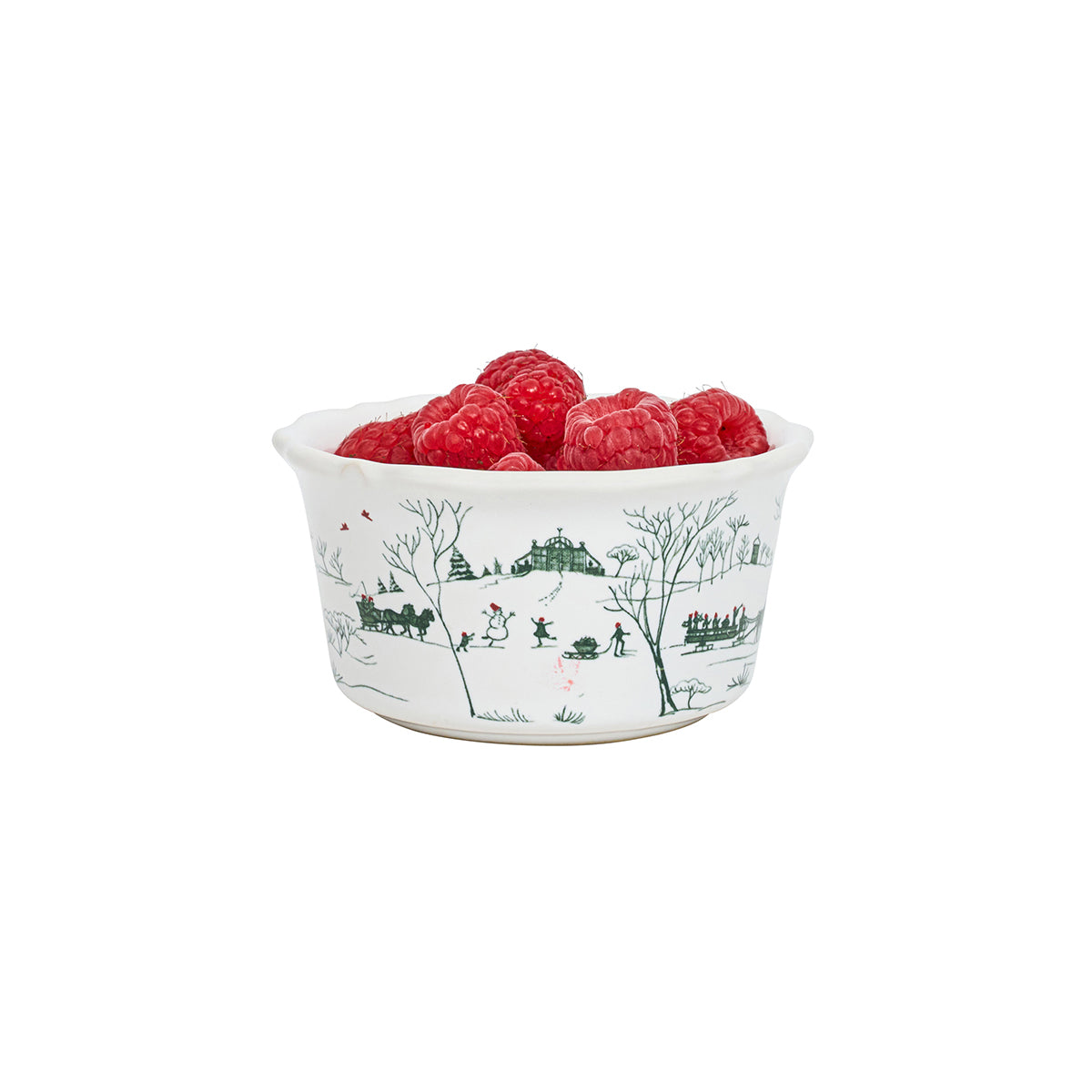 Country Estate Winter Frolic Ramekin - Evergreen - styled table setting view