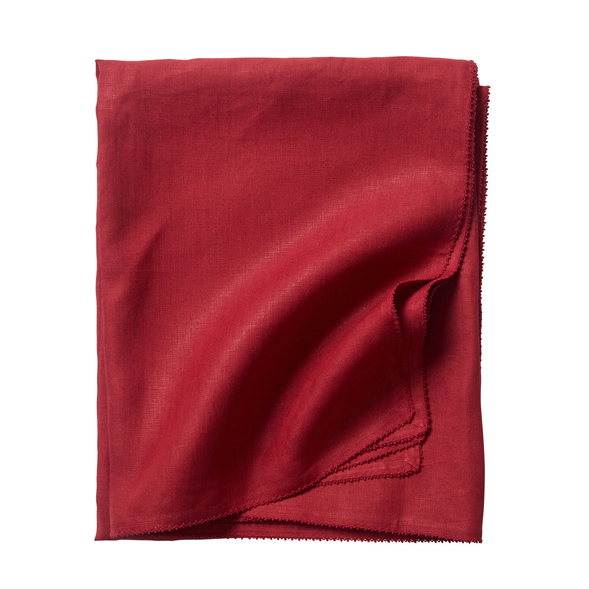 Berry Scallop 60" x 120" Tablecloth - Ruby