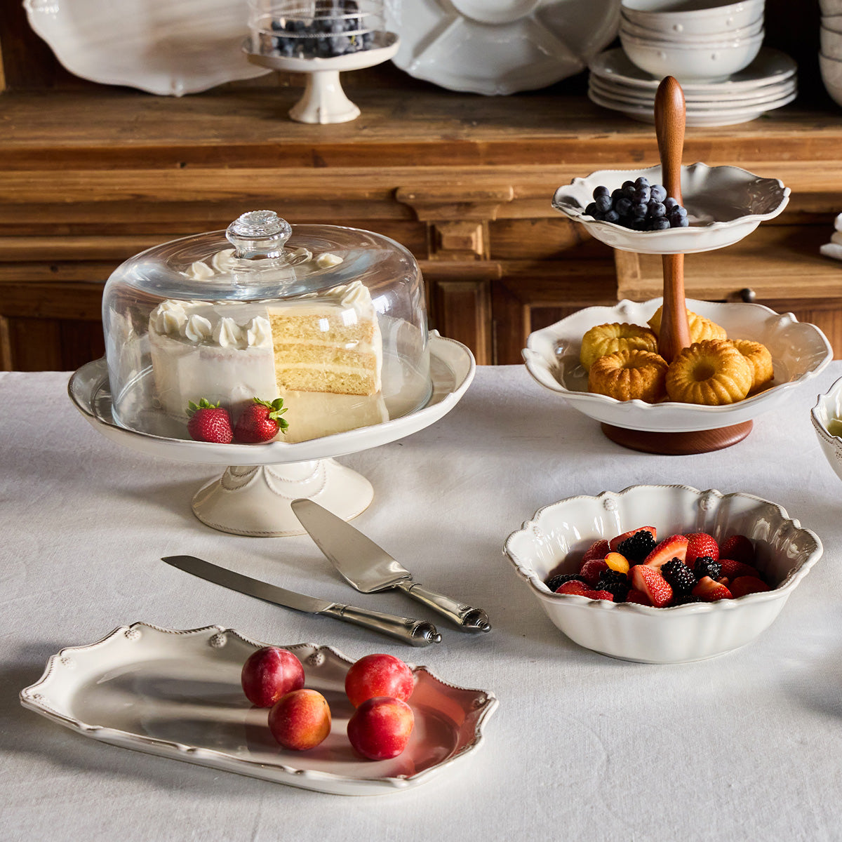 Berry & Thread Cake Stand - Whitewash – Juliska