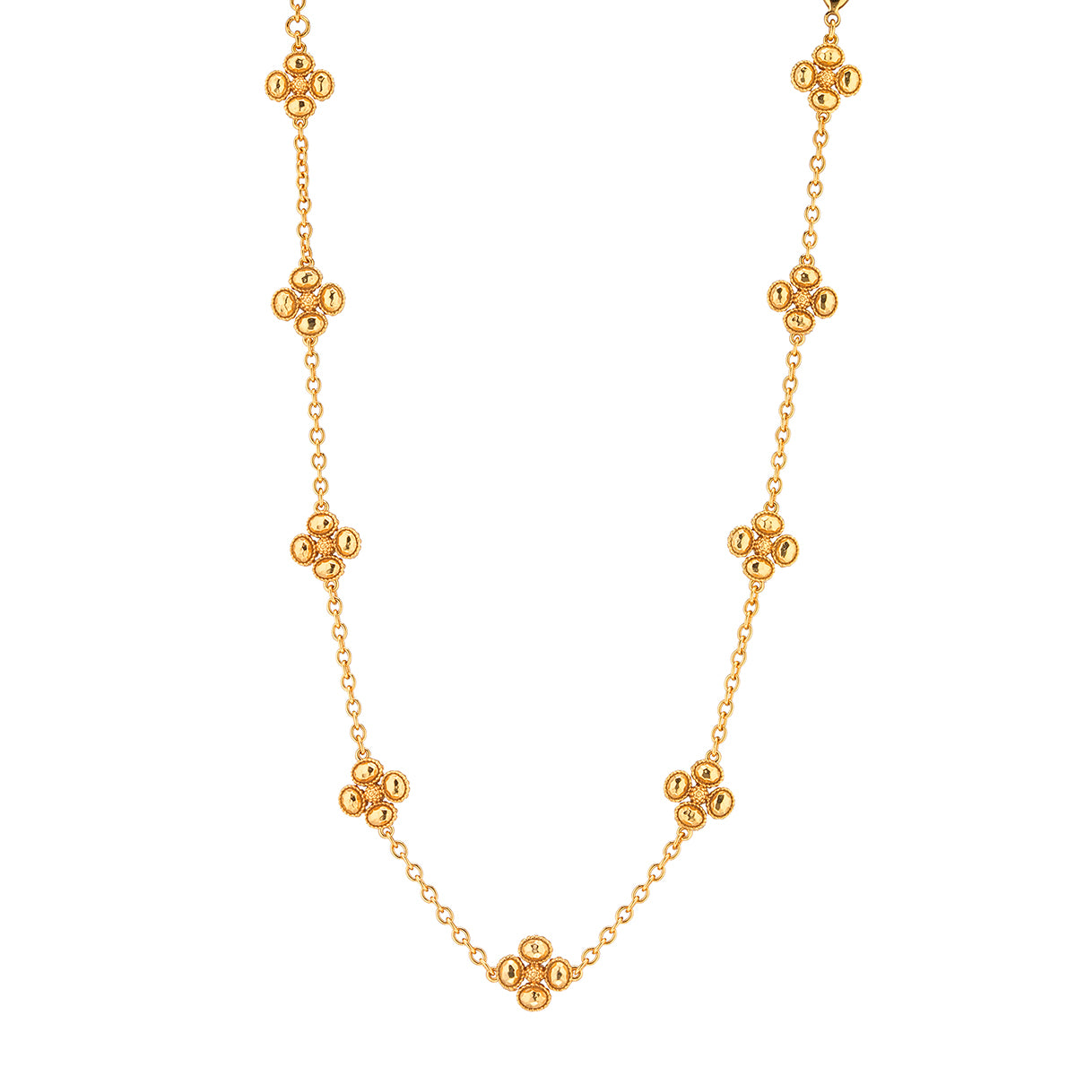 Berry Clover Double Sided Necklace, 16"+2" - Gold