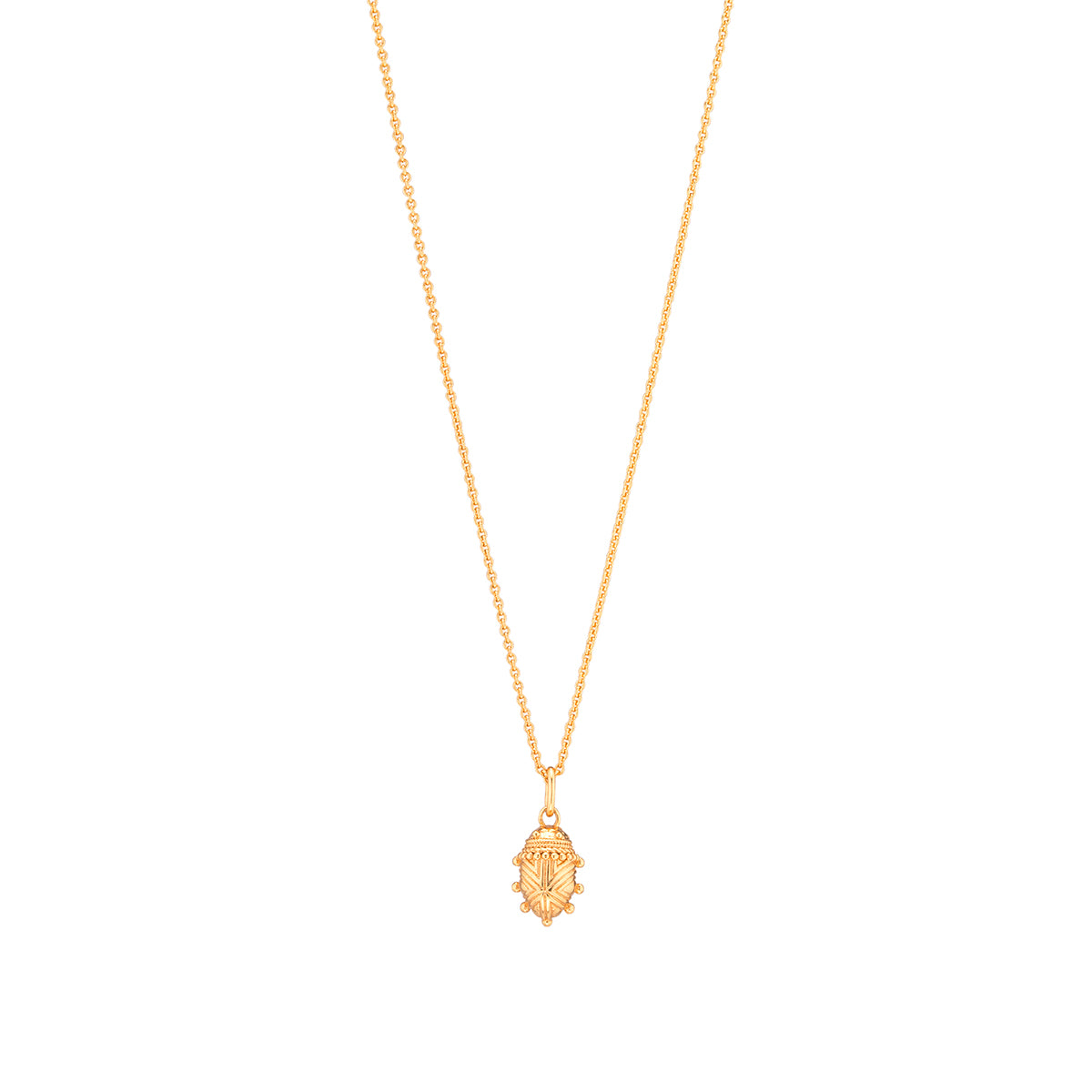 Scarab Petite Charm Necklace, 16"+2" - Gold
