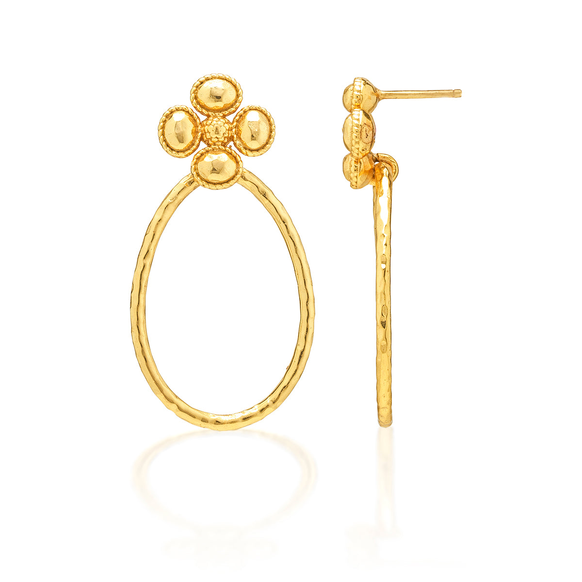 Berry Clover Teardrop Earrings - Gold – Juliska