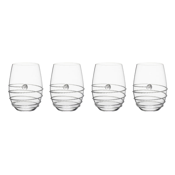 Red & White Swirl Martini glasses 12 oz set of Four glasses
