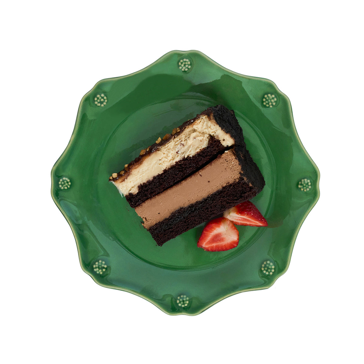 Berry & Thread Scalloped Dessert/Salad Plate - Basil - styled table setting view