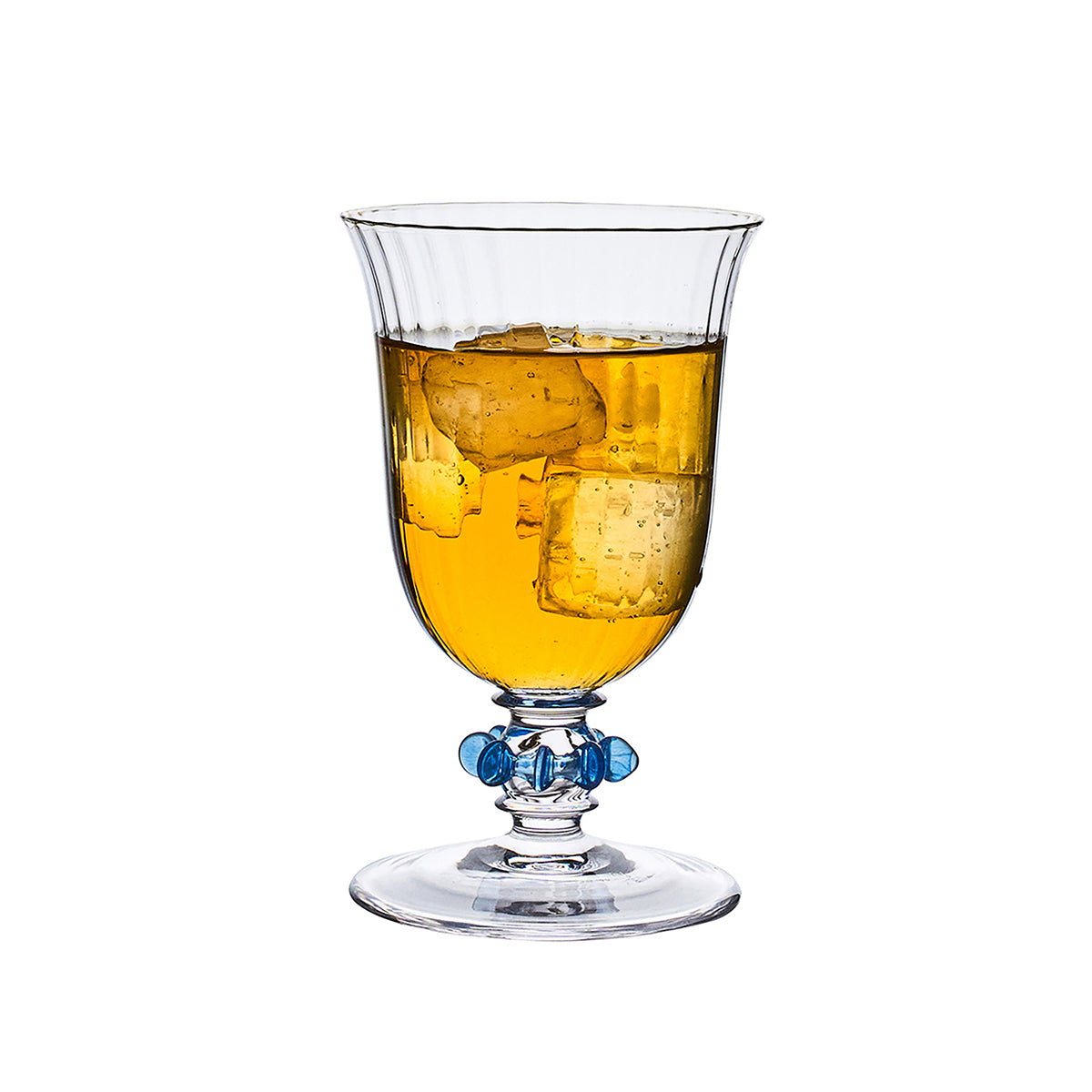 Nell Ruffle Goblet - Chambray - styled table setting view