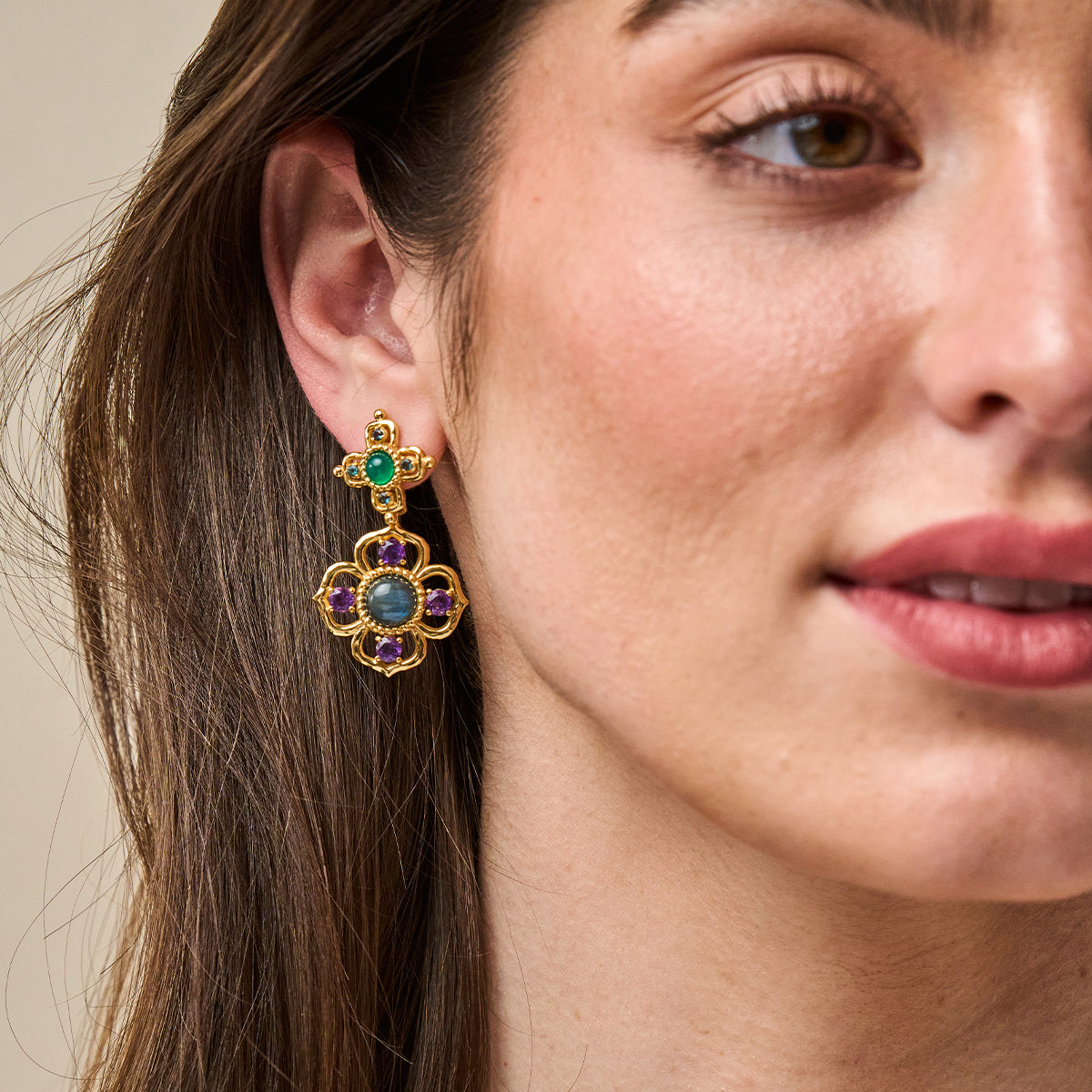 Contessa Drop Convertible Earrings - Multi Style View