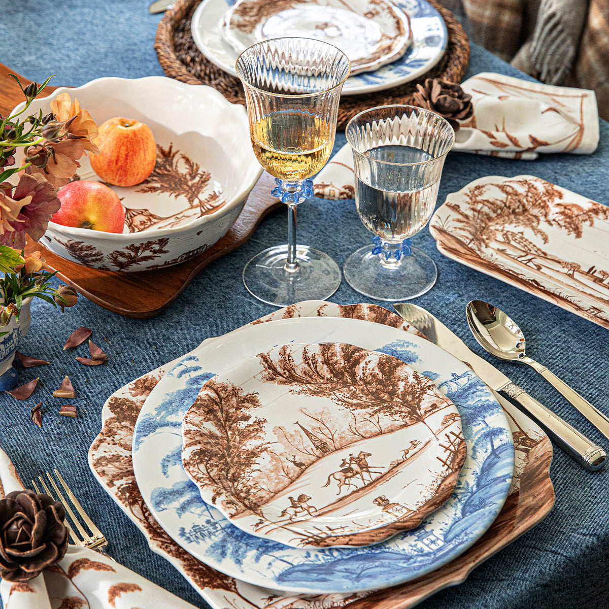 Country Estate Harvest 10" Serving Bowl - Sepia - lifestyle setting