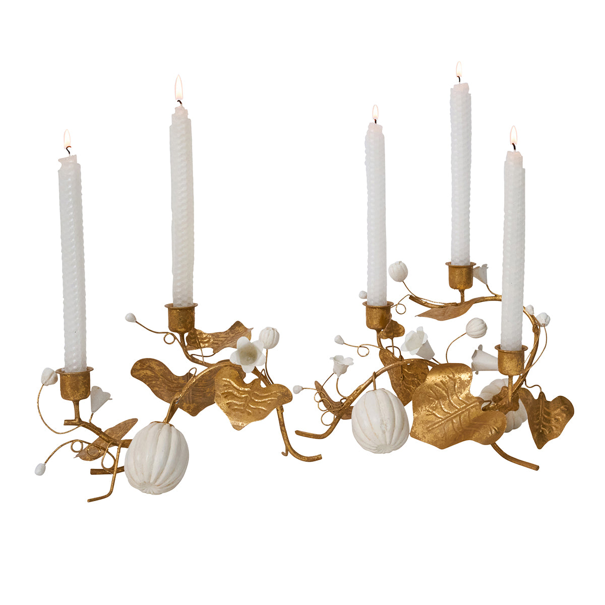 Forest Walk Pumpkin & Vine Double Candlestick Holder - Gold – Juliska