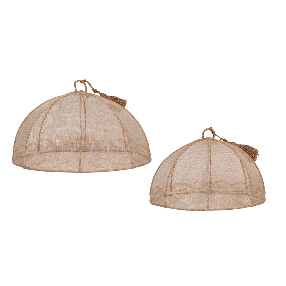 Named after the famous, formal gardens in Paris, these elegant food covers beautifully keep pests at bay, indoors or out. With a twisting trim on the bottom, a lovely tassel on top, and made of woven Abaca in a chic, neutral hue, these domes are party-ready for everything from garden weddings to summer fêtes to poolside cocktail hours. The large dome is abundantly sized for platters and serving pieces and the small dome is perfect for individual place settings and small plates.