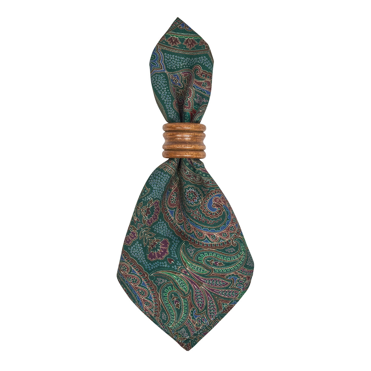 Paisley Napkin Set/4 - Evergreen - styled table setting view