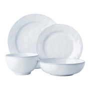 From our Quotidien Collection - Fresh and simple. Timeless and elegant. Our handsome white Quotidien 4 piece place setting contains a dinner plate, dessert/salad plate, cereal/ice cream bowl and coupe pasta/soup bowl.