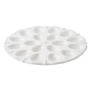 Display your Deviled Eggs in this platter that boasts a scalloped rim replete with our rustic thread and berry motif, and take it to your next potluck.