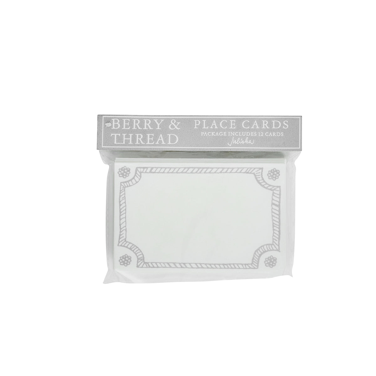 Berry & Thread Place Card Set/12 - Silver - detail view