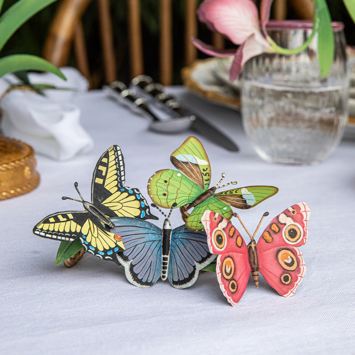 Meadow Walk Butterfly Napkin Ring Assorted Set/4 - Multi – Juliska