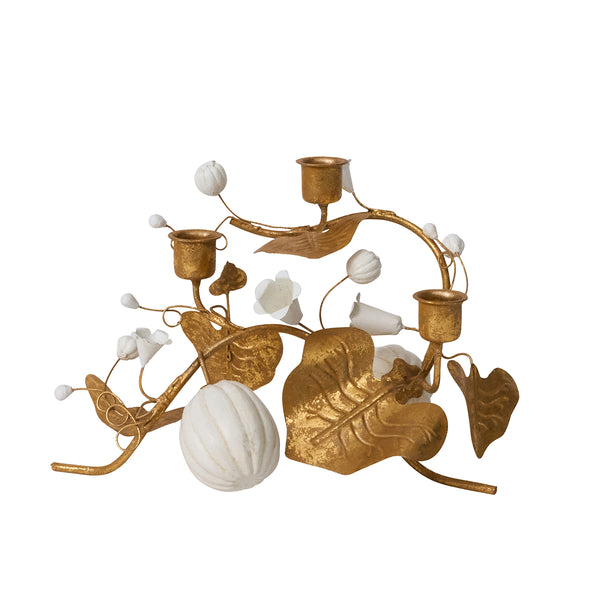 Forest Walk Pumpkin & Vine Triple Candlestick Holder - Gold – Juliska