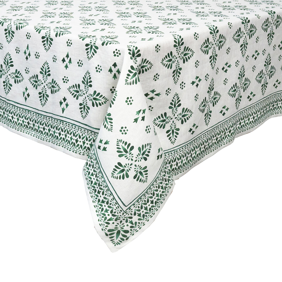 Iberian Border 60 in x 120 in Tablecloth - Evergreen – Juliska