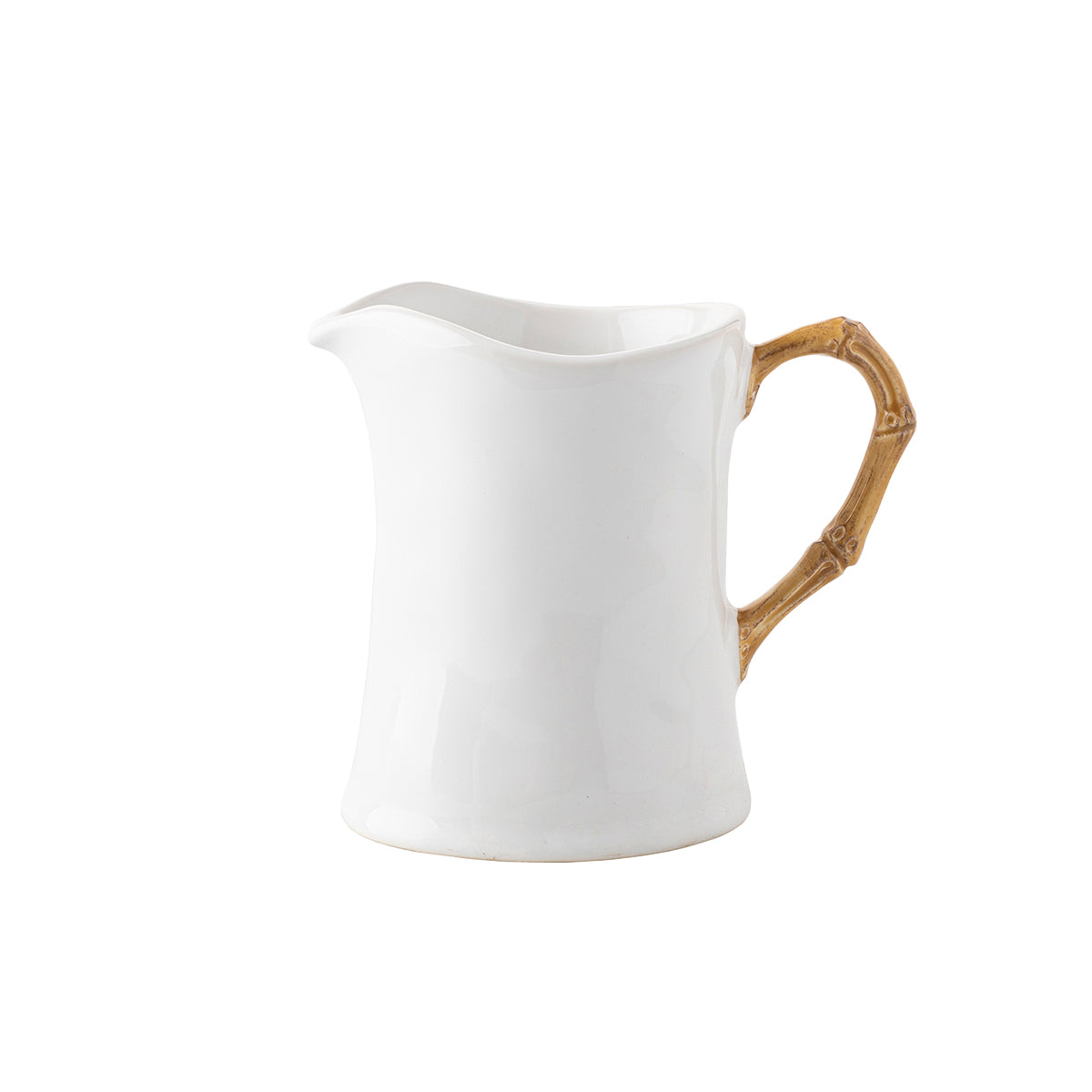 Welcoming and warming, the sunny bamboo handle of this crisply white vessel pairs perfectly with your morning java or afternoon tea.