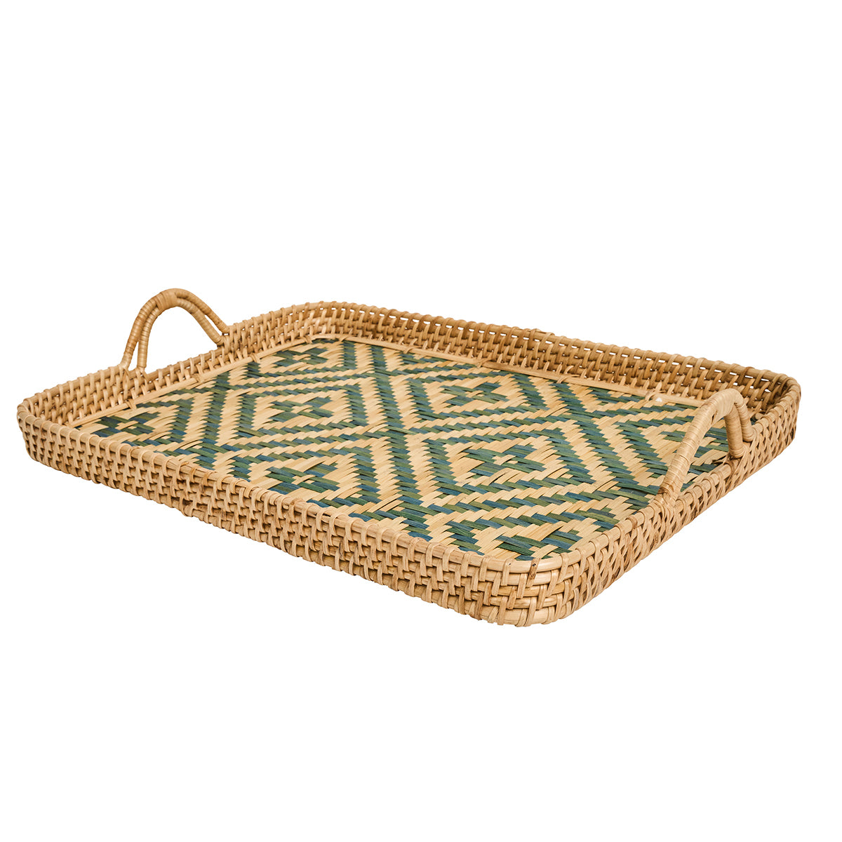 Chambray tray in chambray blue by Juliska, detail view