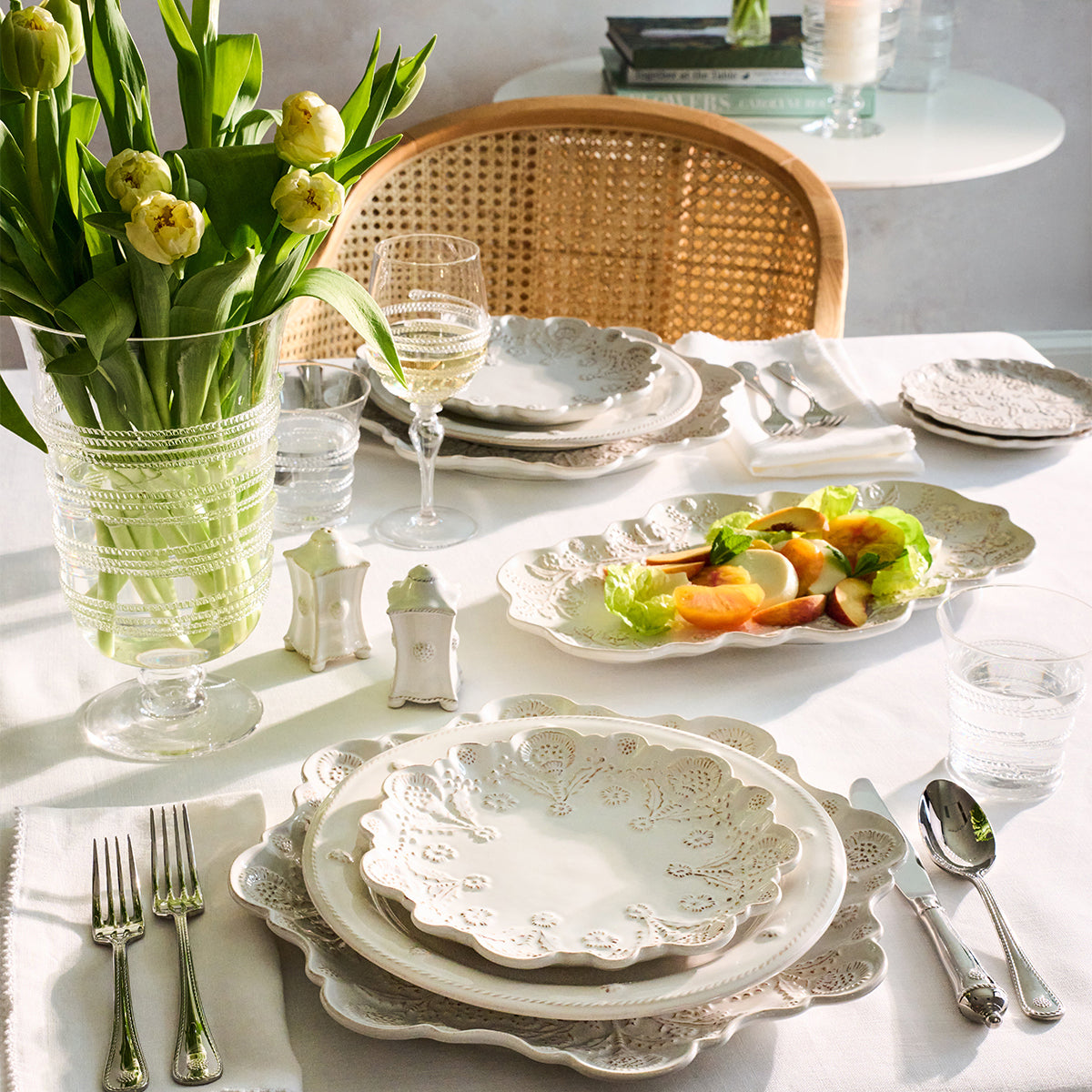 Berry & Thread Thistle 16" Tray - Whitewash - lifestyle setting