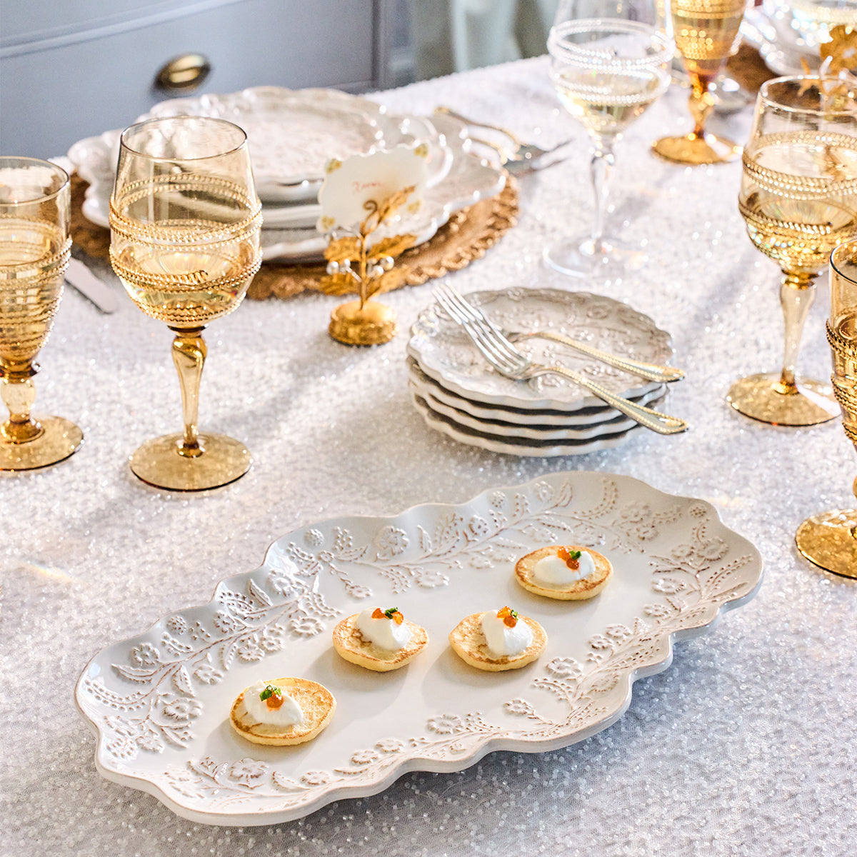 Ella Wine Glass - Amber - lifestyle setting