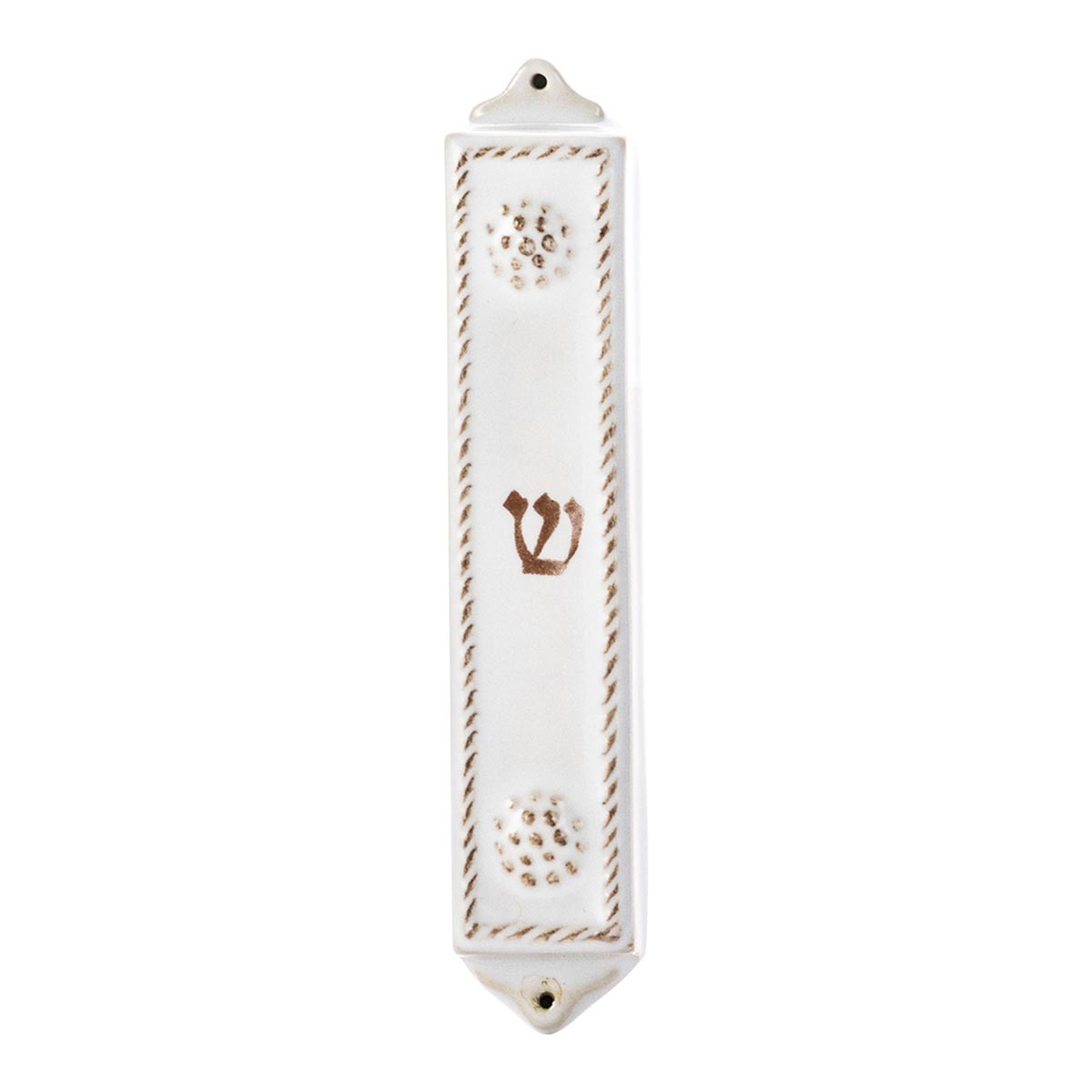 An elegant ceramic mezuzah in our beautiful whitewash finish and iconic Berry & Thread motif, to hold a blessing at each doorway. 