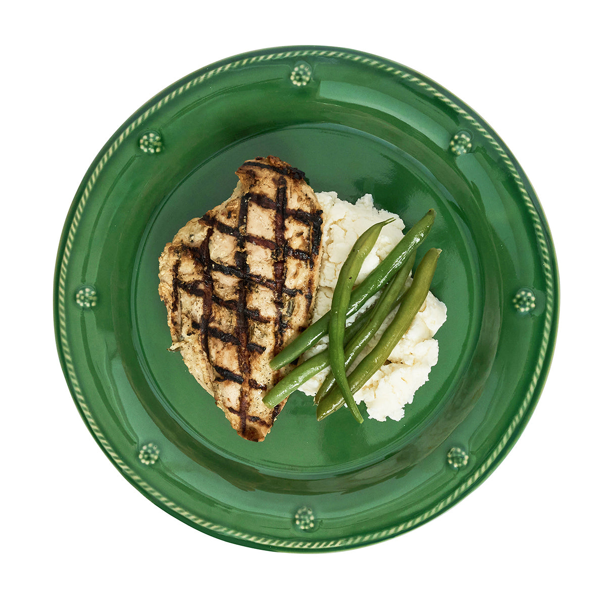Berry & Thread Dinner Plate - Basil - styled table setting view