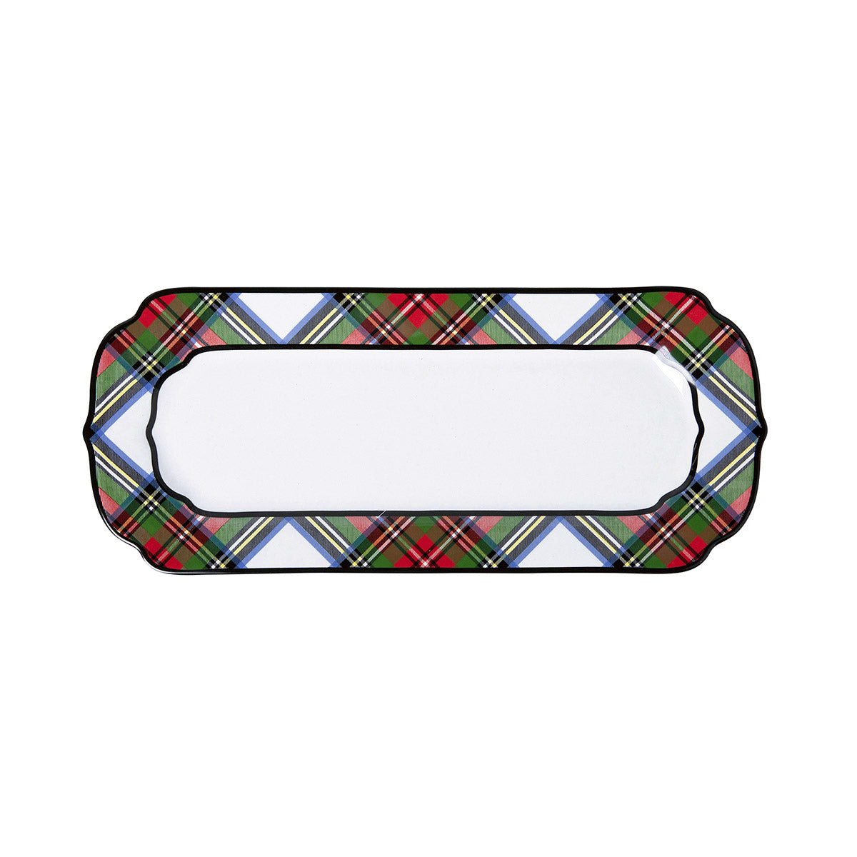 This dapper tray is part of Juliska's new Stewart Tartan dinnerware collection from plumpuddingkitchen.com, crafted by artisans in Portugal. Enjoy styling the rich and colorful tartan motifs with other classic patterns for an elevated festive look. This classic serveware piece equally hosts savory noshes as well as desserts.