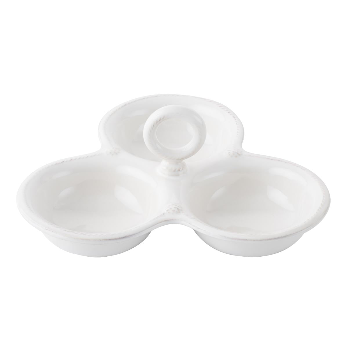 A joyful trio of our ceramic serving bowls are united by a ring-shaped handle that makes transporting nibbles a breeze - from cocktail mixes on the veranda to homemade preserves for tea.