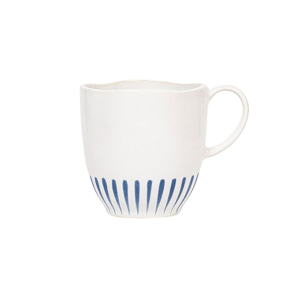 Sitio Stripe 4pc Place Setting with Mug - Delft Blue , close up detail