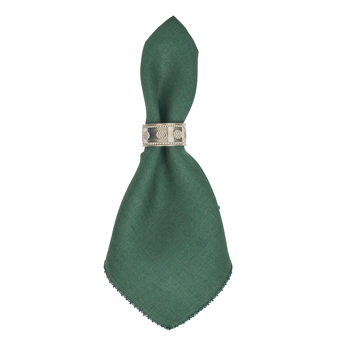 Berry Scallop Napkin Set/4 - Evergreen - styled table setting view