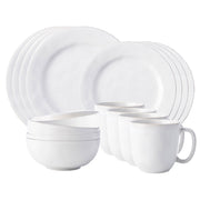 From our Puro Collection - Everything you need to set a stylish place at your table, this collection is perfect for parties, and eminently useful for everyday. Our 16 piece set provides service for four and includes 4 dinner plates, dessert/salad plates, cereal/ice cream bowls and cofftea cups.