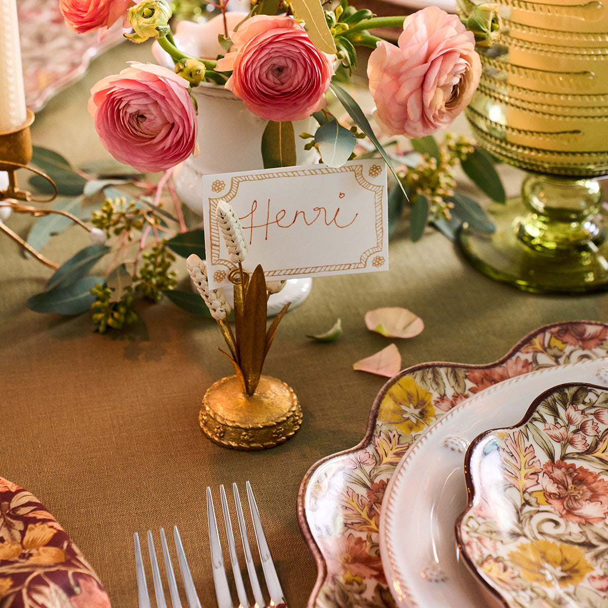 Forest Walk Wheat Place Card Holder - Gold - alternate angle