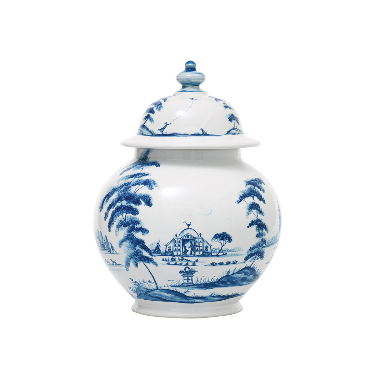 From our Country Estate Collection - The rotund little sister to our tall ginger jar, this jar is especially delightful filled with cookies in your kitchen or with peonies in your living room.