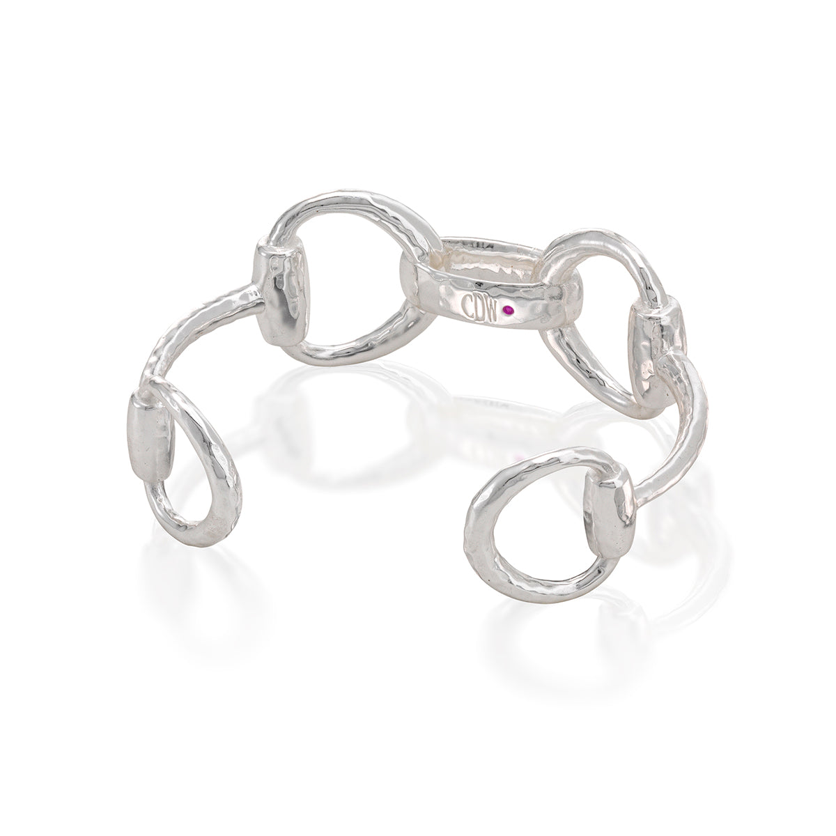 Equestrian Snaffle Bit Cuff - Silver Back Detail 
