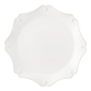 Featuring an elegant scalloped edge trimmed with our thread and berry motif, this classic foundation piece elegantly frames your place setting and doubles as an abundant dinner plate or serving platter.