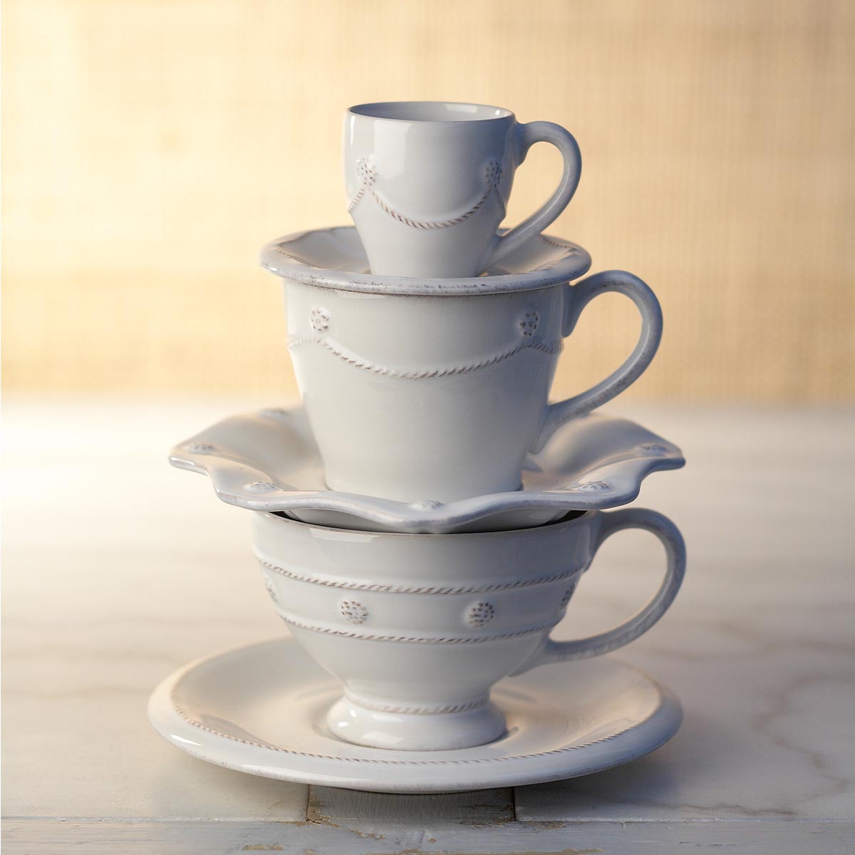 Berry & Thread Scalloped Saucer - Whitewash – Juliska