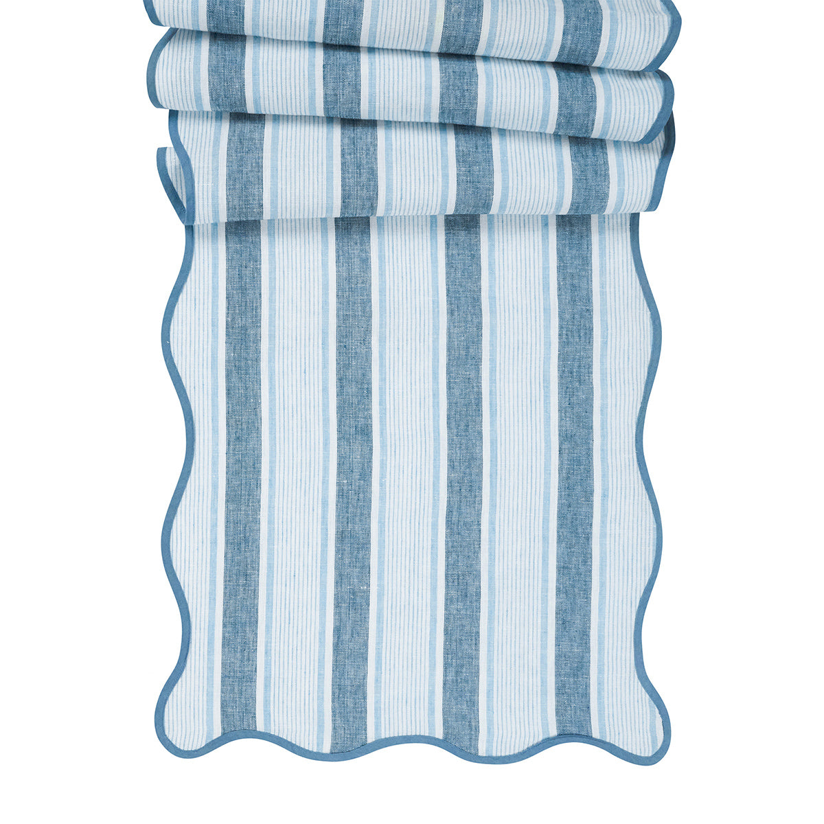 Cabana Stripe 18 in x 90 in Table Runner - Ocean