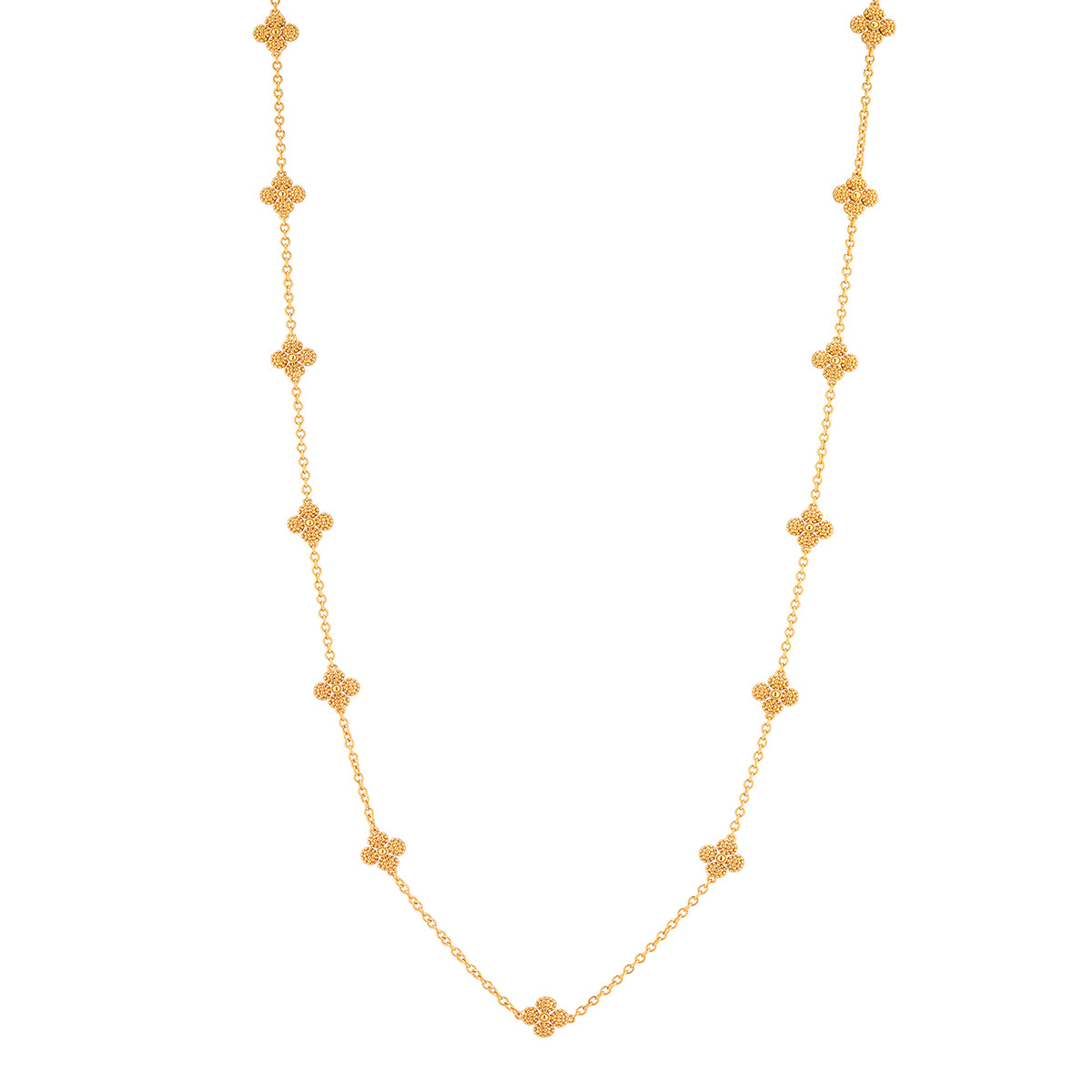 Berry Clover Double Sided Necklace, 34" - Gold detail of back of necklace
