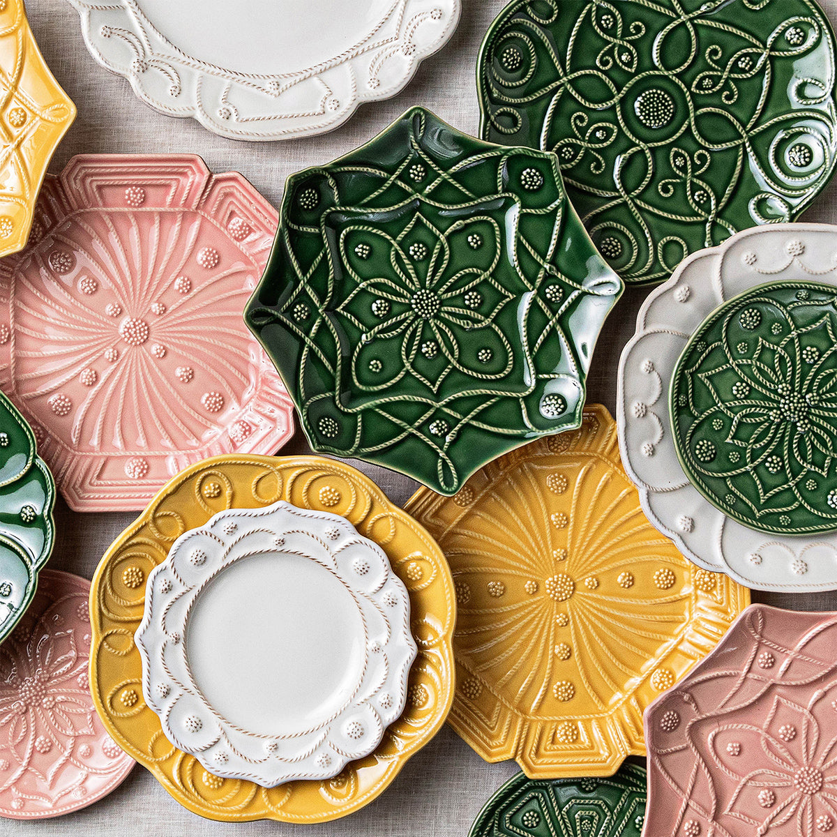 Jardins Du Monde Dessert/Salad Plate Assorted Set/4 - Basil – Juliska