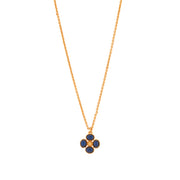 Berry Clover Double Sided Charm Necklace, 16"+2" - Blue Labradorite